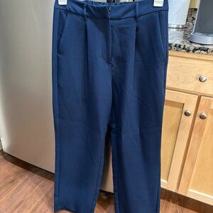 Old Navy Navy Blue Extra-High Rise Taylor Wide Leg Trousers (SIZE: small)